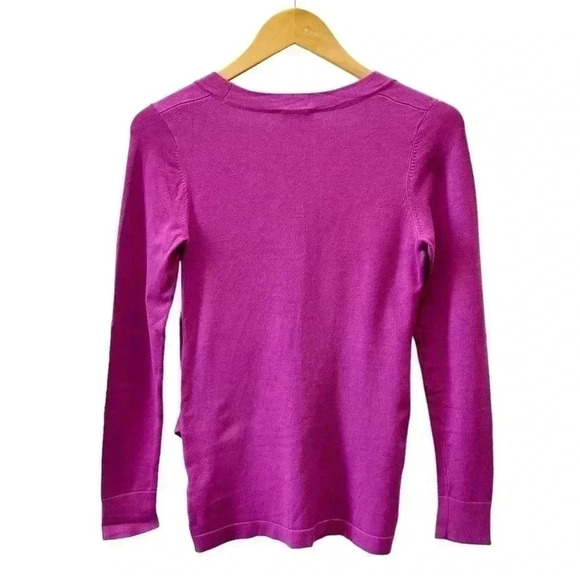 Ricki’s Wrap Front Sweater Deep V Neck Thin Knit Stretch Fit Fuschia Pink XS - Picture 13 of 15